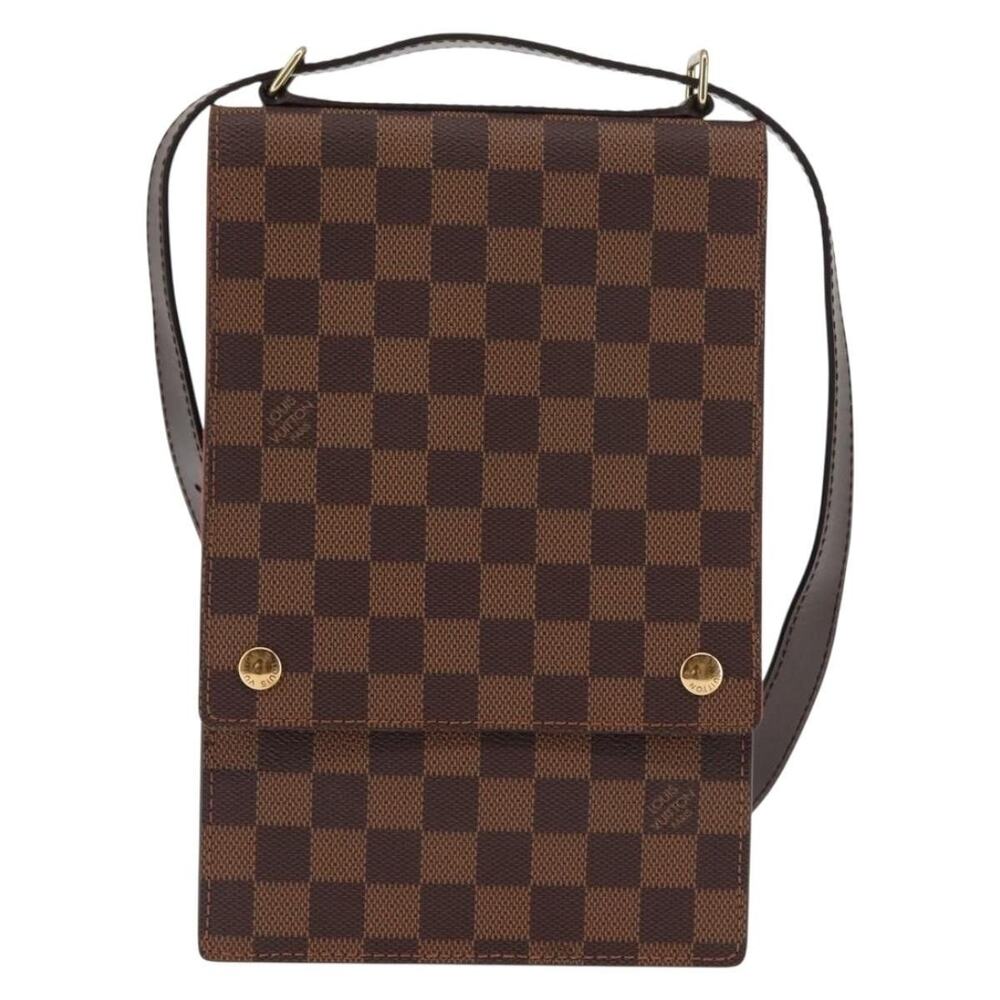 Louis Vuitton Damier Ebene Portello Shoulder Bag Brown